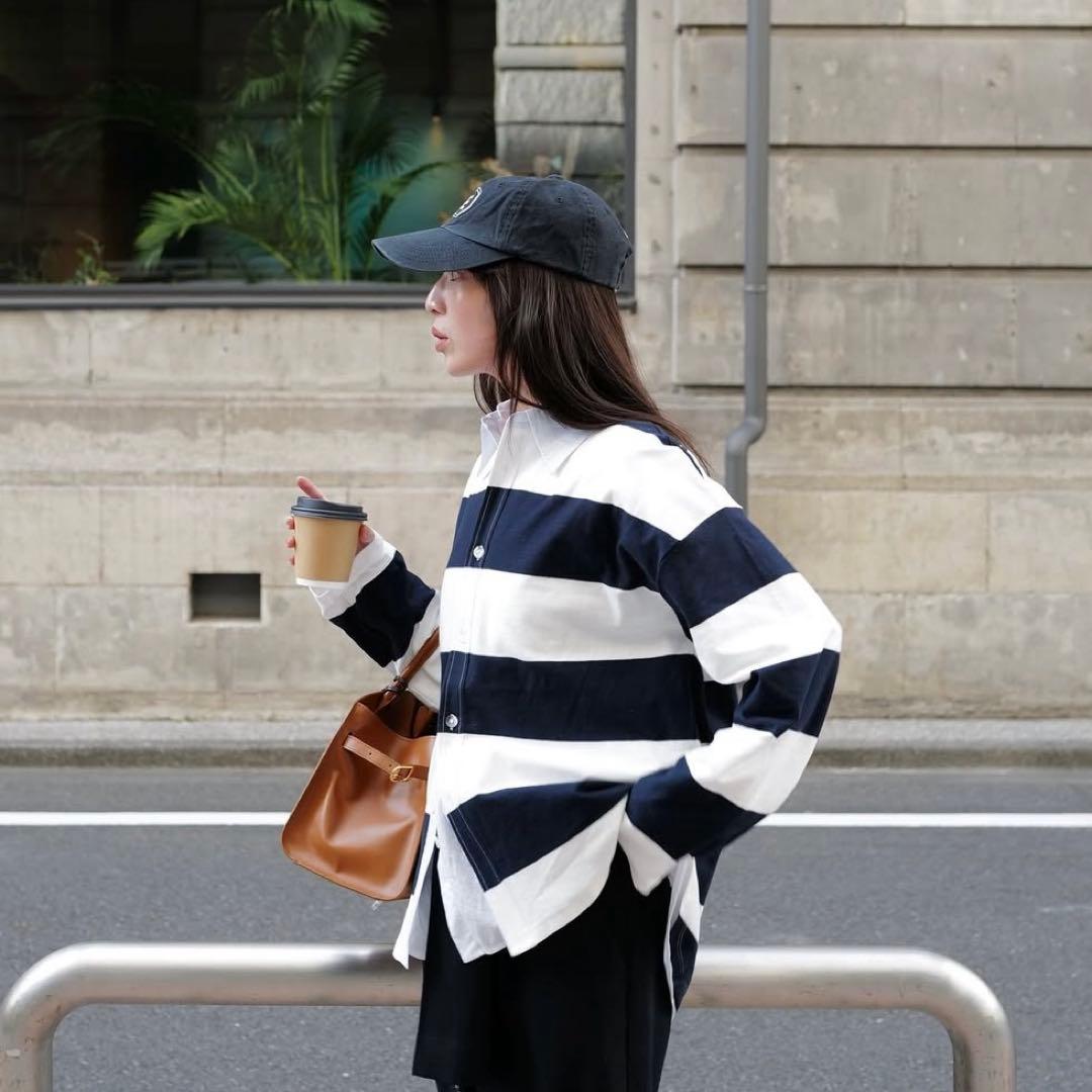 ＜ATTISESSION＞コットン ビッグ ラグビー シャツ