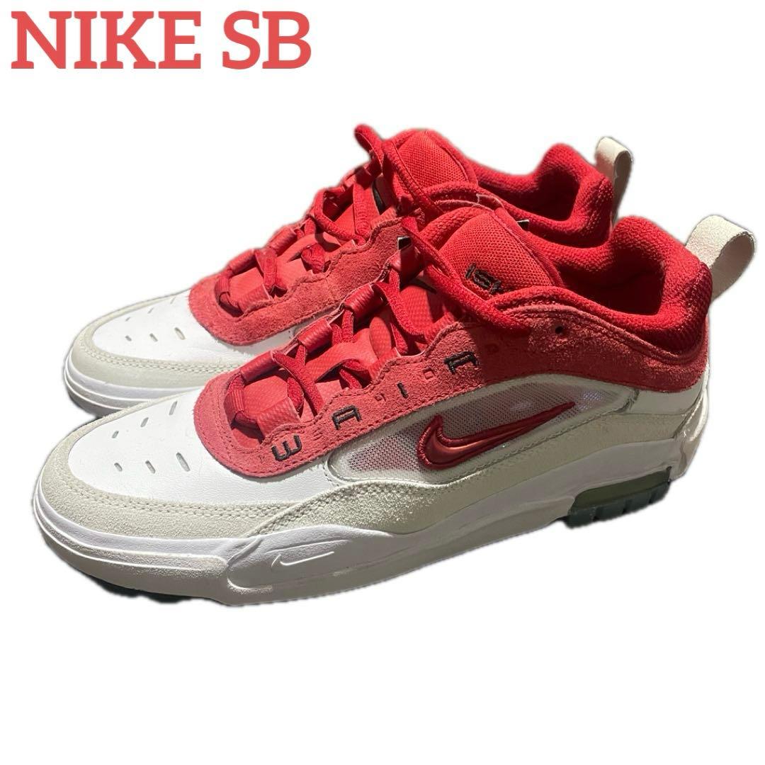 新品 NIKE SB エアマックス イショッド ホワイト レッド スニーカー