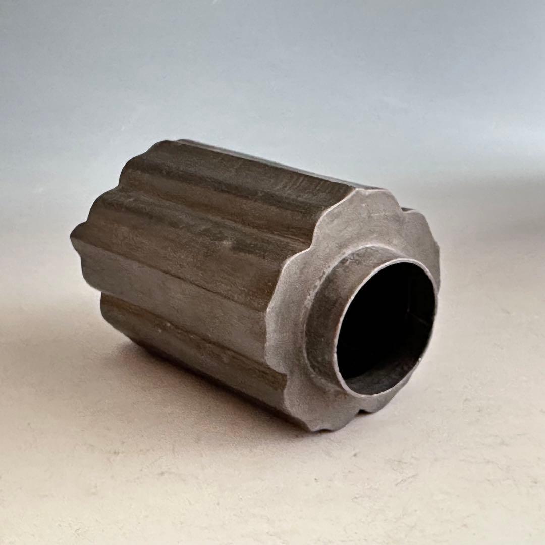 煎茶道具　唐物　点同　古錫　輪花形　茶心壷　茶入　仕服　古作　骨董　古玩