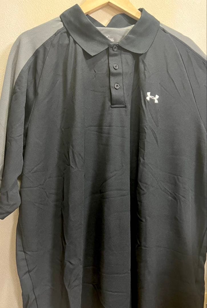 【大きいサイズ】 UNDER ARMOUR ブラック ポロシャツ（半袖）