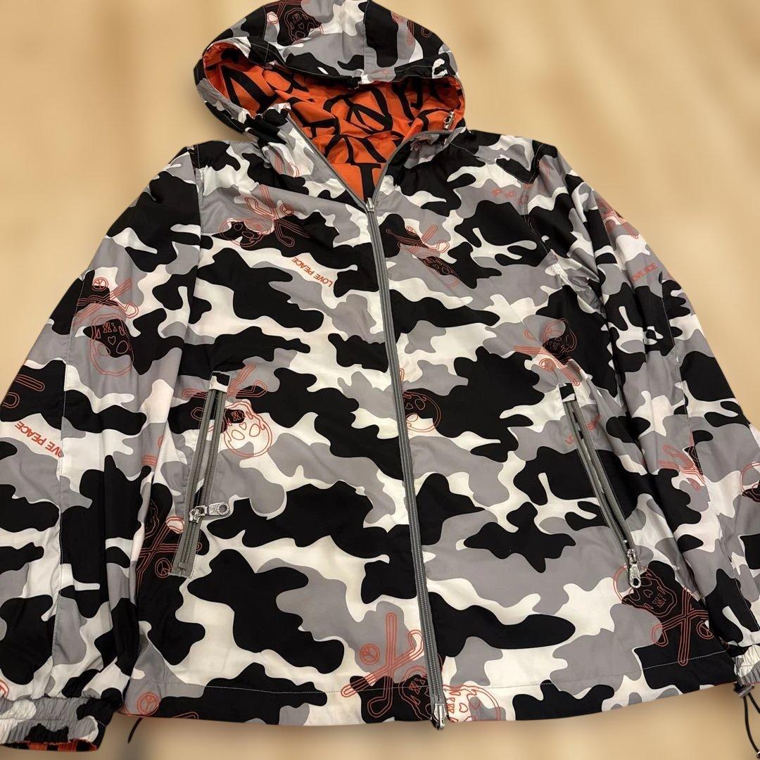 マークアンドロナ☆リバーシブルカモフラージュ柄 フード付きパーカー