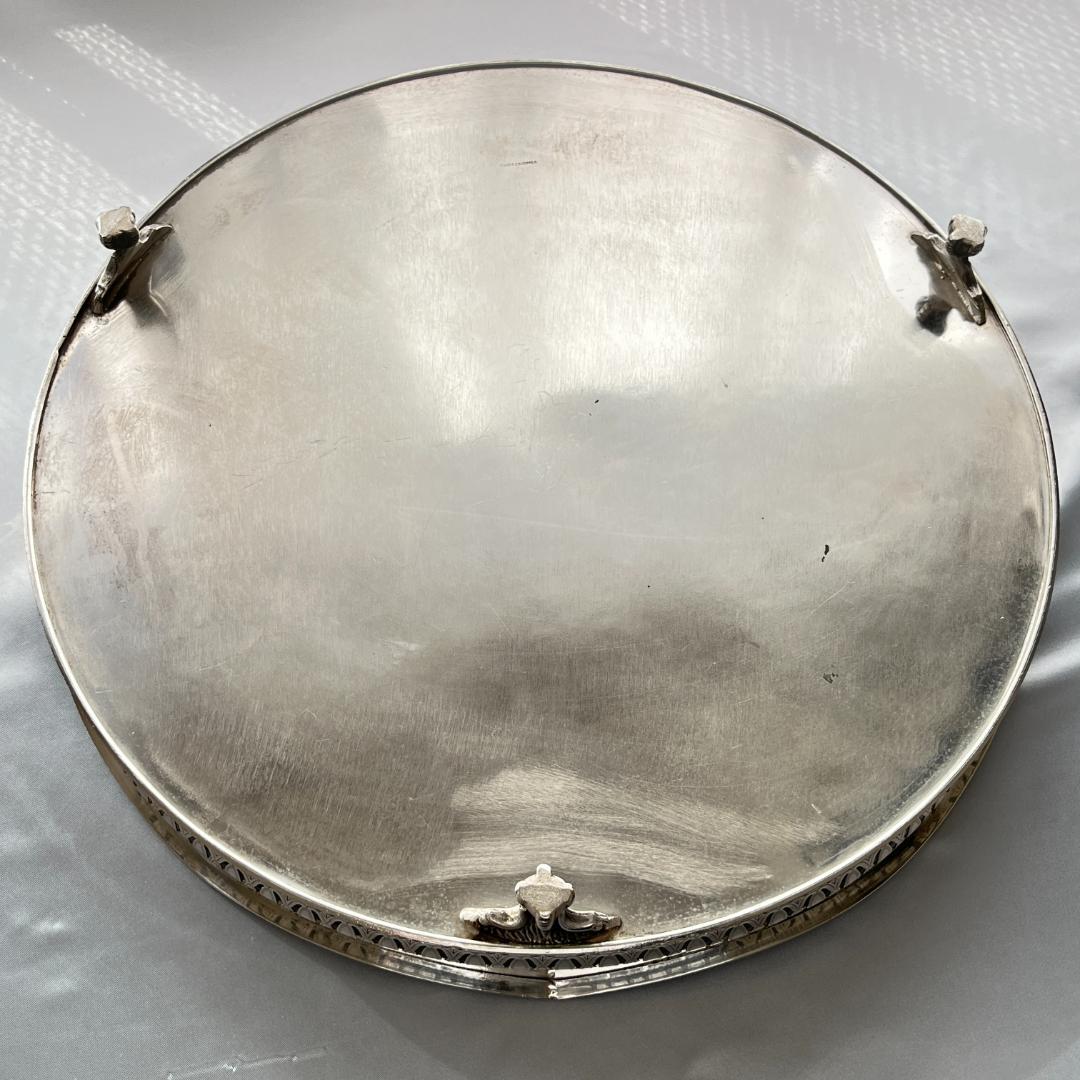 【英国】 透かしのギャラリートレー 41cm　 クロウフット 大盤！！