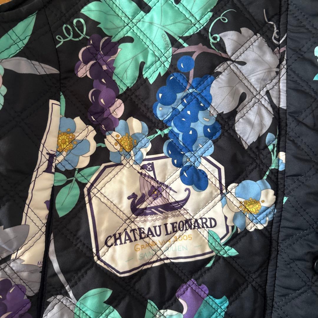 美品/レオナールスポーツ/中綿/ロングベスト/花柄/サイズ44