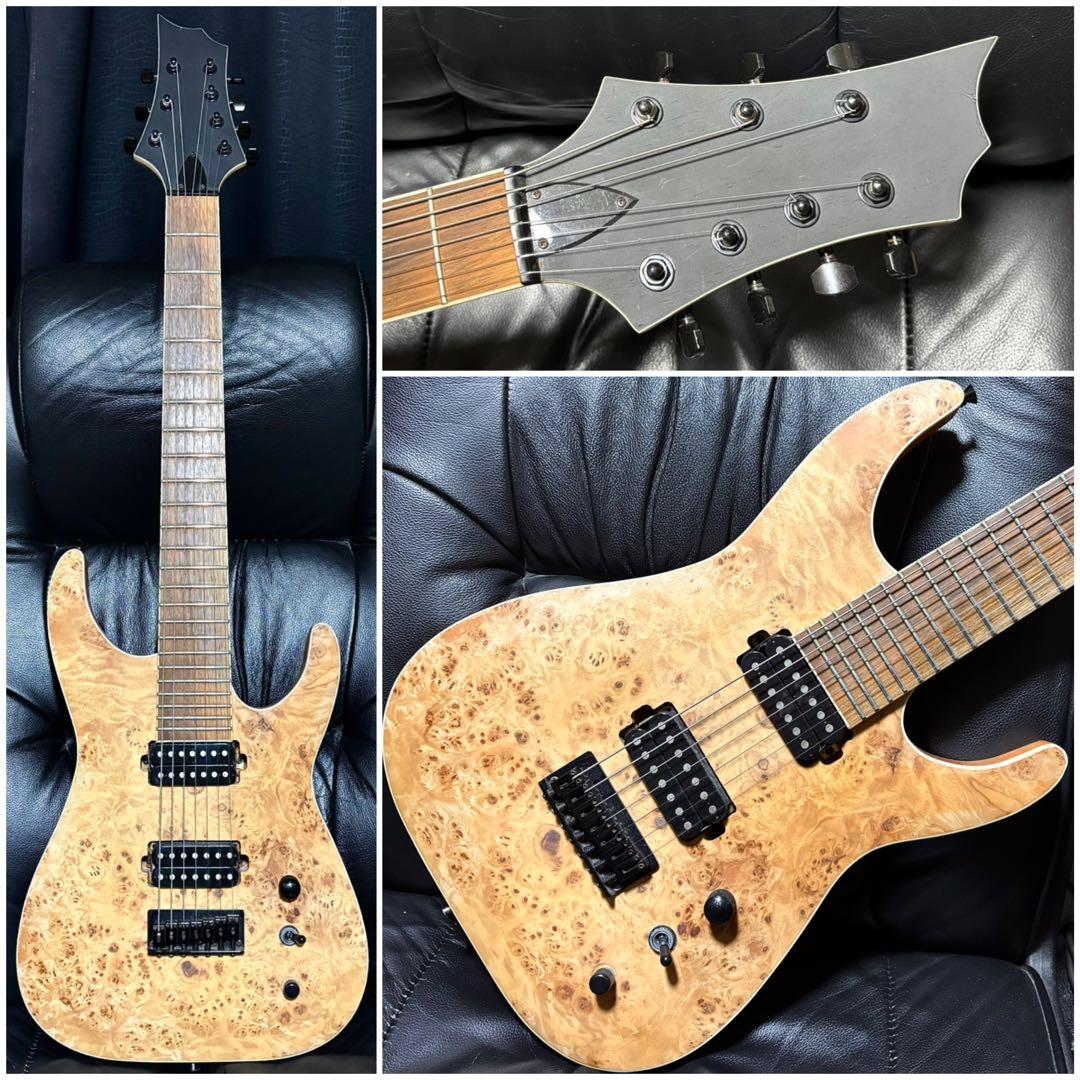 7弦 ギター 木目 ストラト 音出し確認済 メタル ラウド ロック Djent