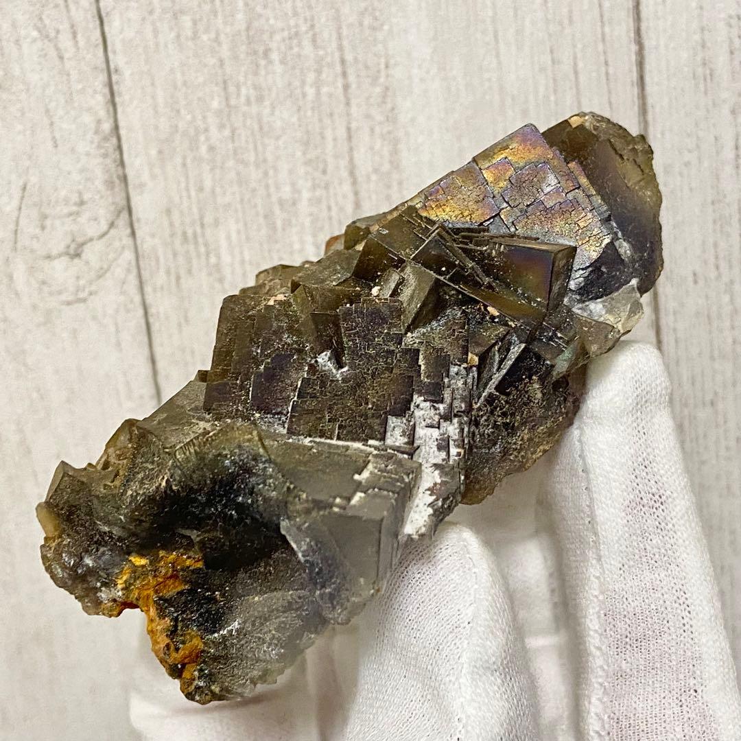 イリデッセンス　フローライト　9cm　酸化被膜　鉱物標本　原石　天然石　ストーン