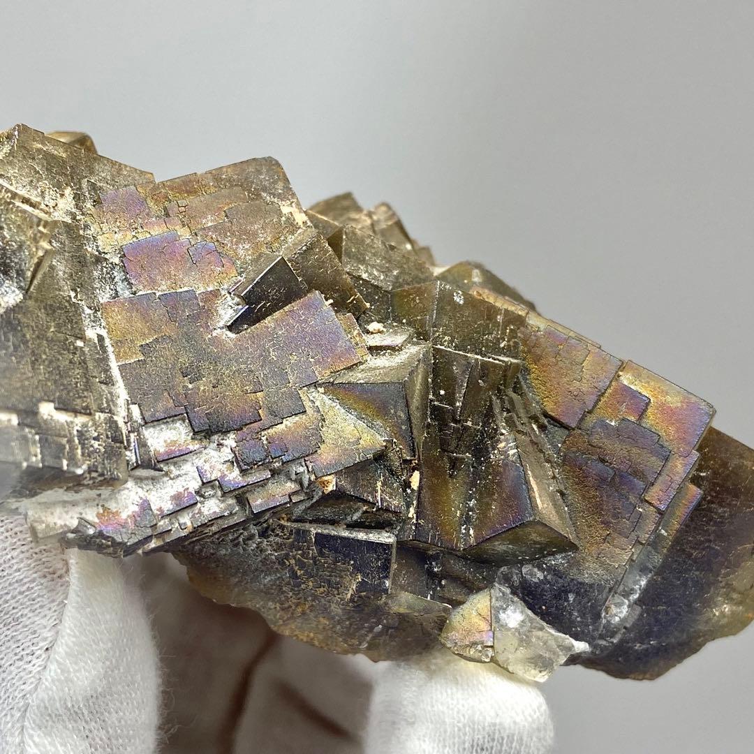 イリデッセンス　フローライト　9cm　酸化被膜　鉱物標本　原石　天然石　ストーン