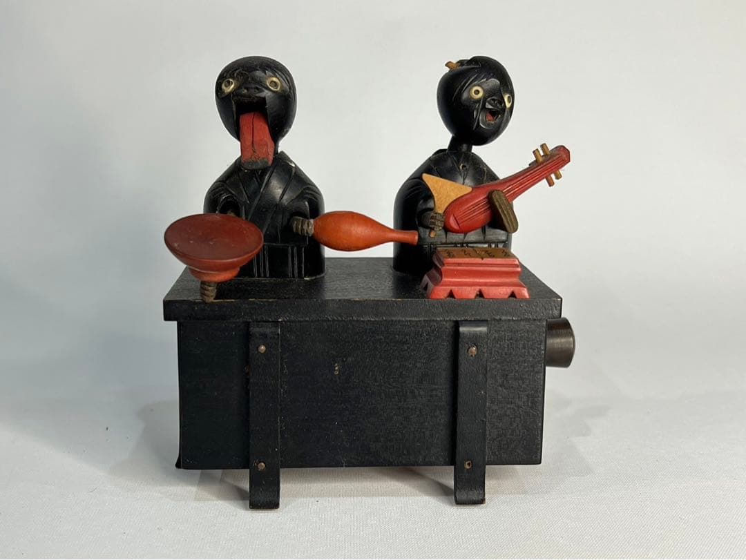 【希少】神戸人形 酒呑おとこと三味線おんな【からくり人形】