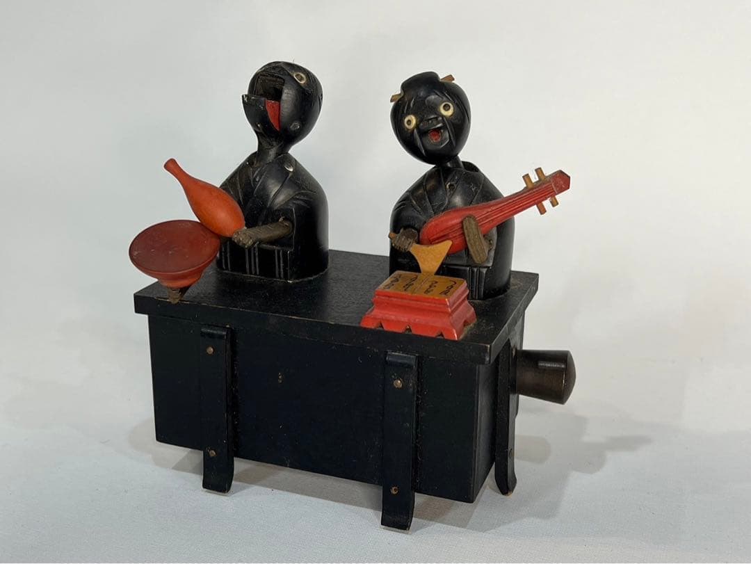 【希少】神戸人形 酒呑おとこと三味線おんな【からくり人形】