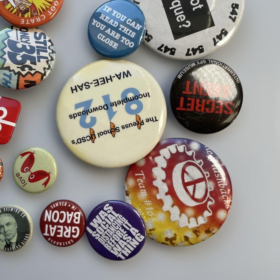 【83個セット】 アメリカ 缶バッジ まとめ ビンテージ アメリカ雑貨