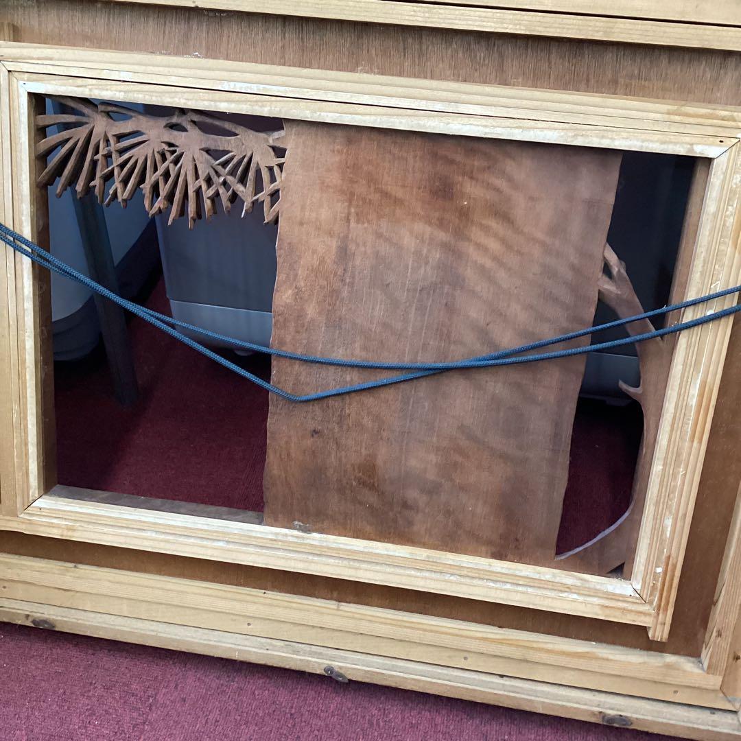 希少　秀鳳作 彫刻欄間 額装　骨董　欄間