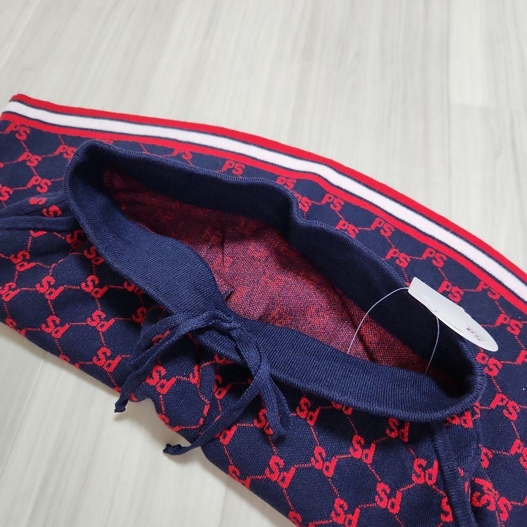 新品未使用☆sandie☆ゴルフ総ロゴニットベストスカートセットアップ紺赤上下M