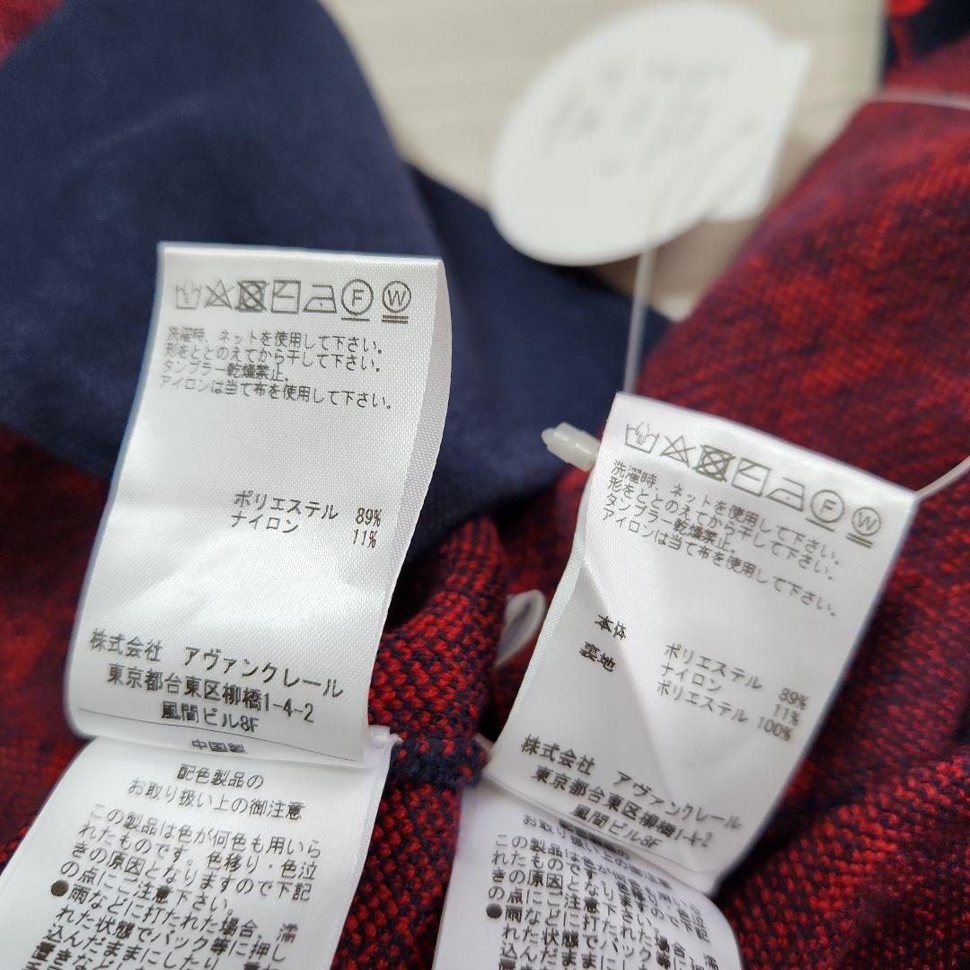 新品未使用☆sandie☆ゴルフ総ロゴニットベストスカートセットアップ紺赤上下M