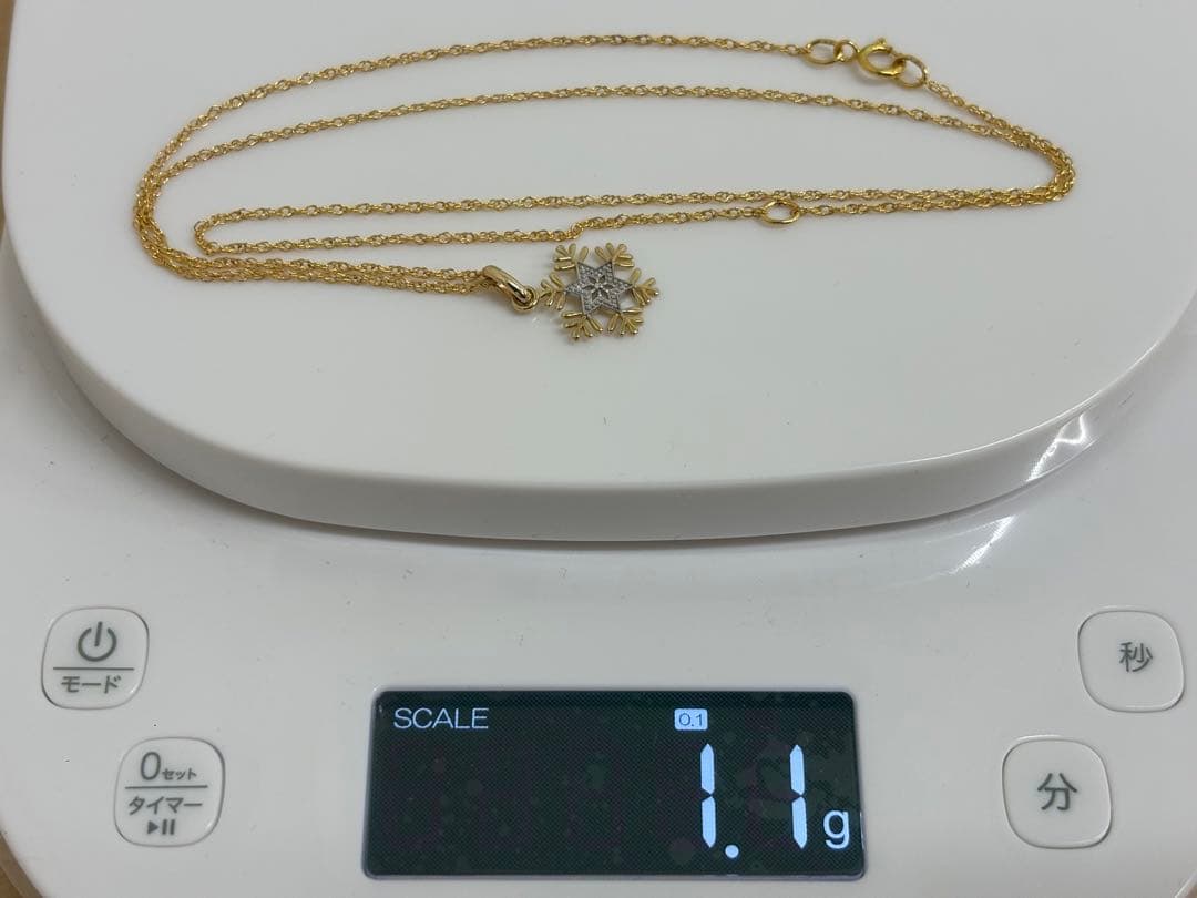 新品 10金 K10 エルサ 雪の結晶 スクリューネックレスアナ雪 ディズニー