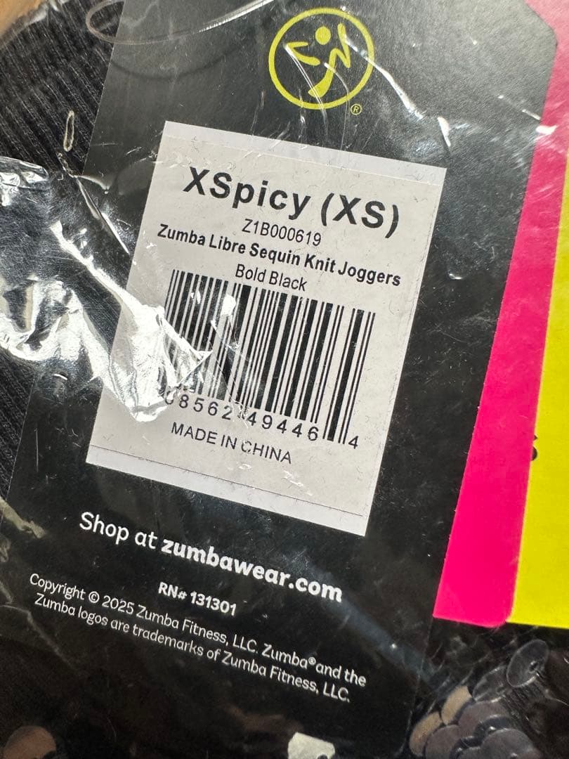 新品　正規品　ズンバ　X S スパンコール　ジョガー　パンツ