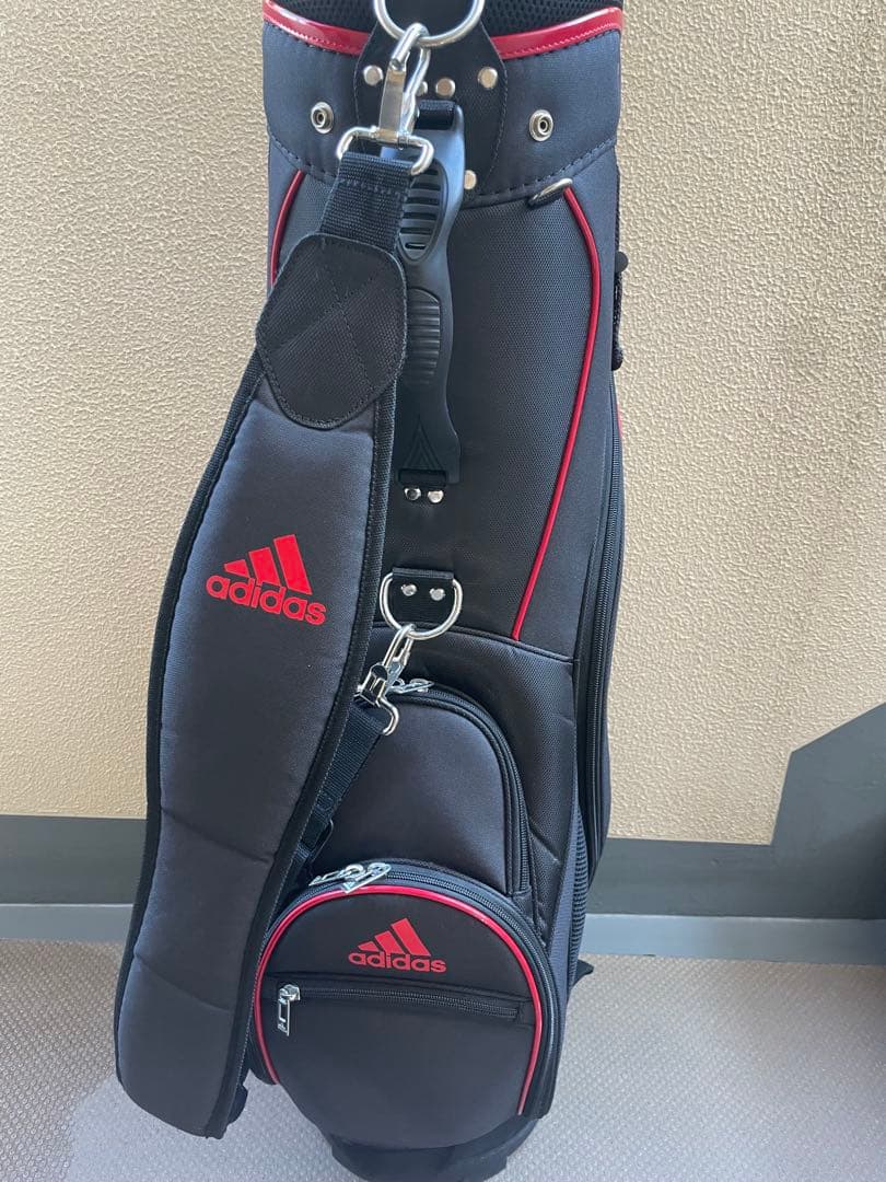 adidas キャディバッグ 黒 赤