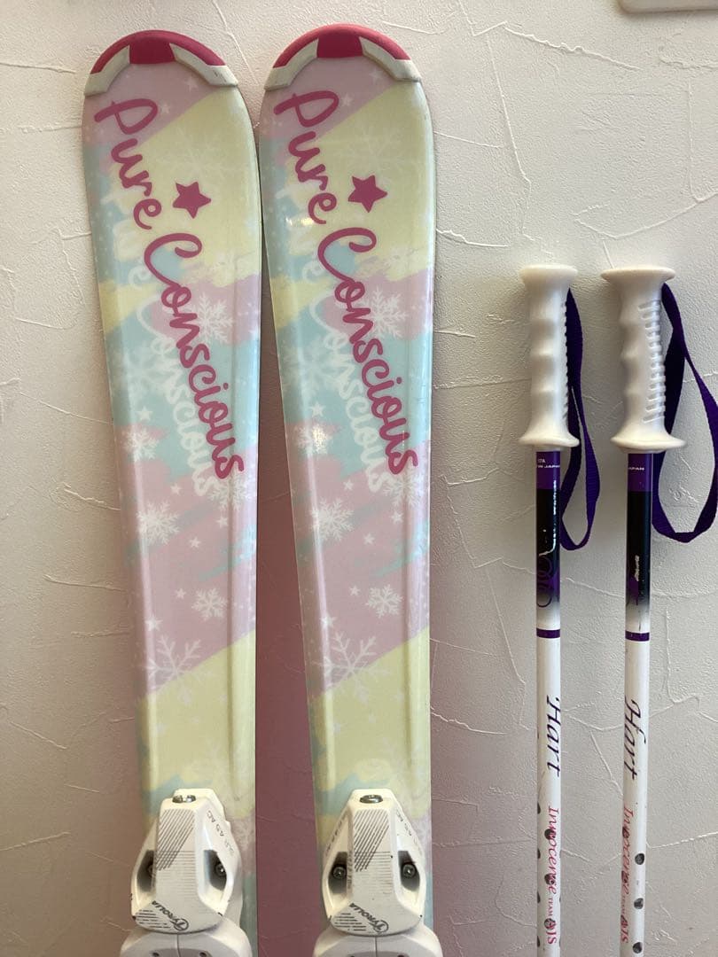 スキー板　ストックセット　子ども　120cm