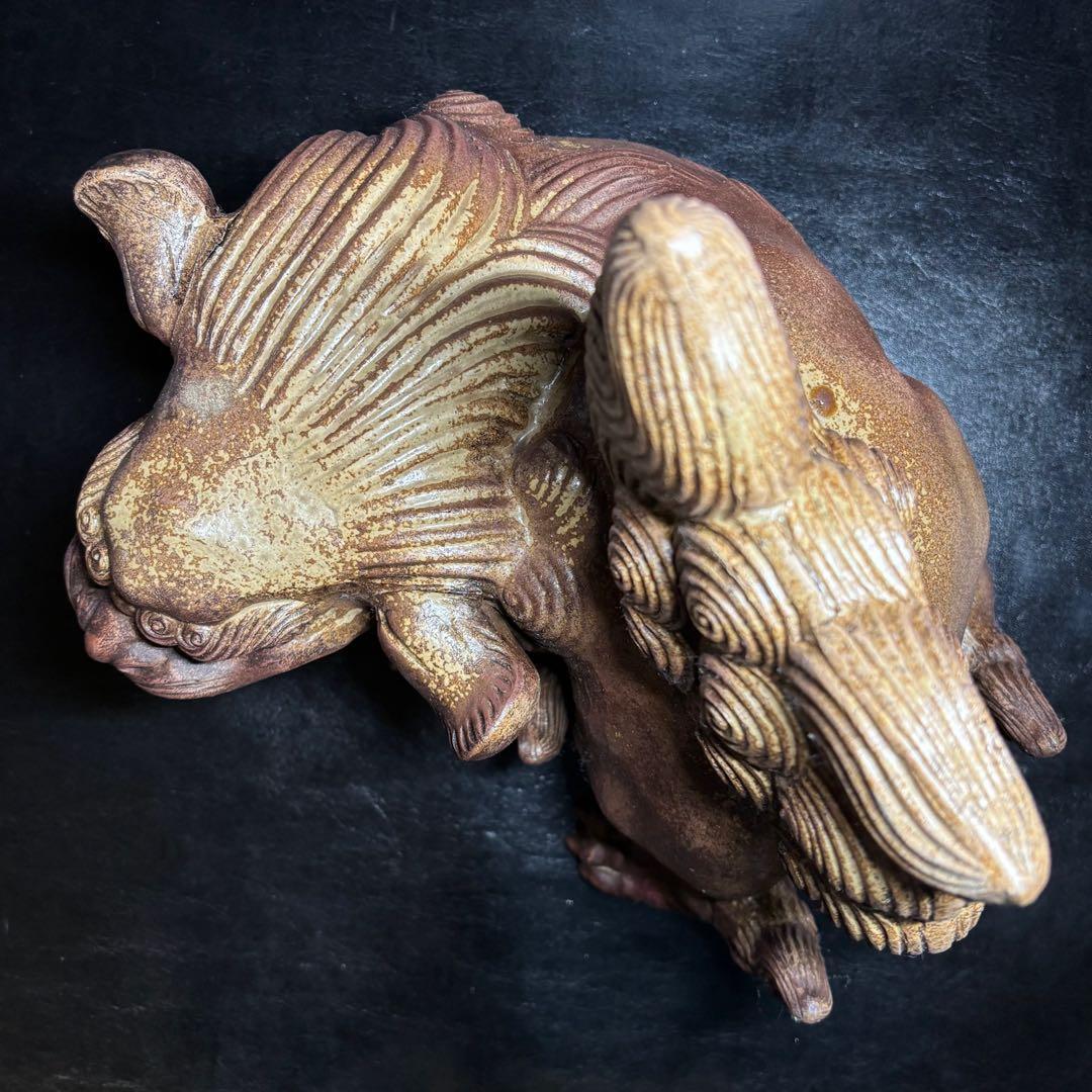 ★備前焼！獅子 置物！『木村 友敬』作！★木村長十郎友敬