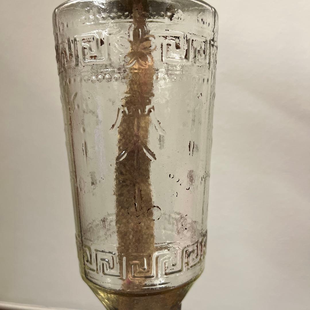 ガラス　エンボス　オイルランプ　フリルホヤ　送料無料