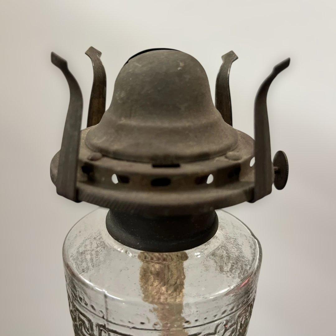 ガラス　エンボス　オイルランプ　フリルホヤ　送料無料