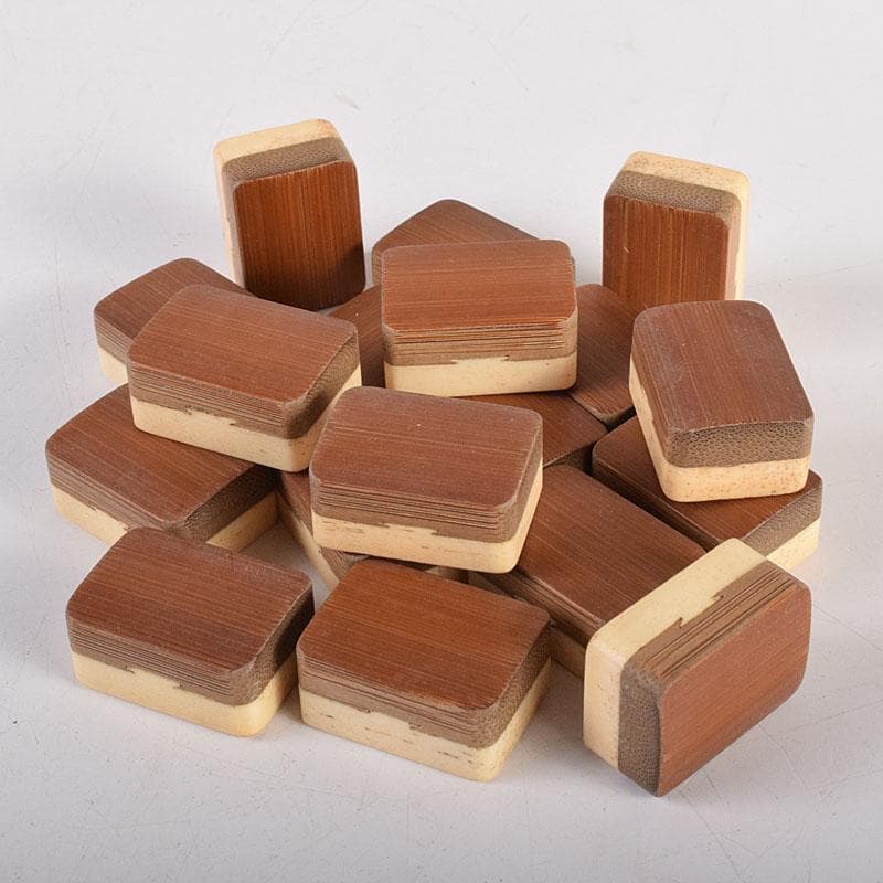 中国　竹嵌　骨牌　背竹牌　麻雀牌　唐木箱付　D　7900