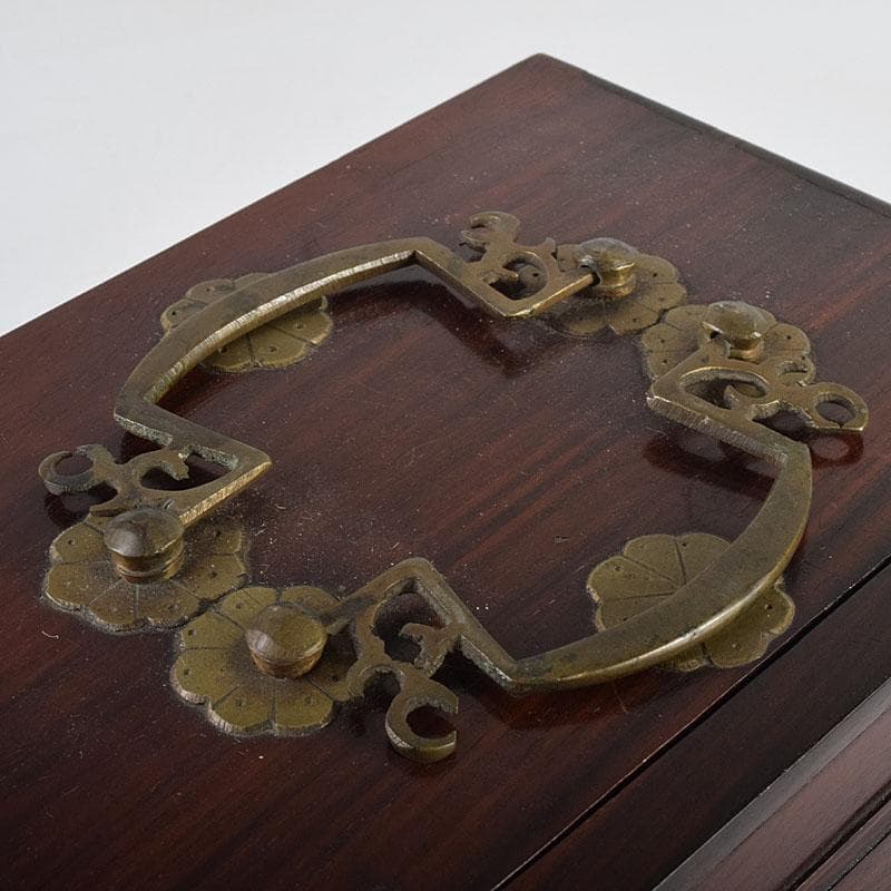 中国　竹嵌　骨牌　背竹牌　麻雀牌　唐木箱付　D　7900