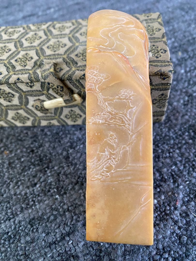 碓下黄・岱下黄　印材　落款印　中国古印材　豪刻 判子　印鑑　印泥　書道　硯　古墨