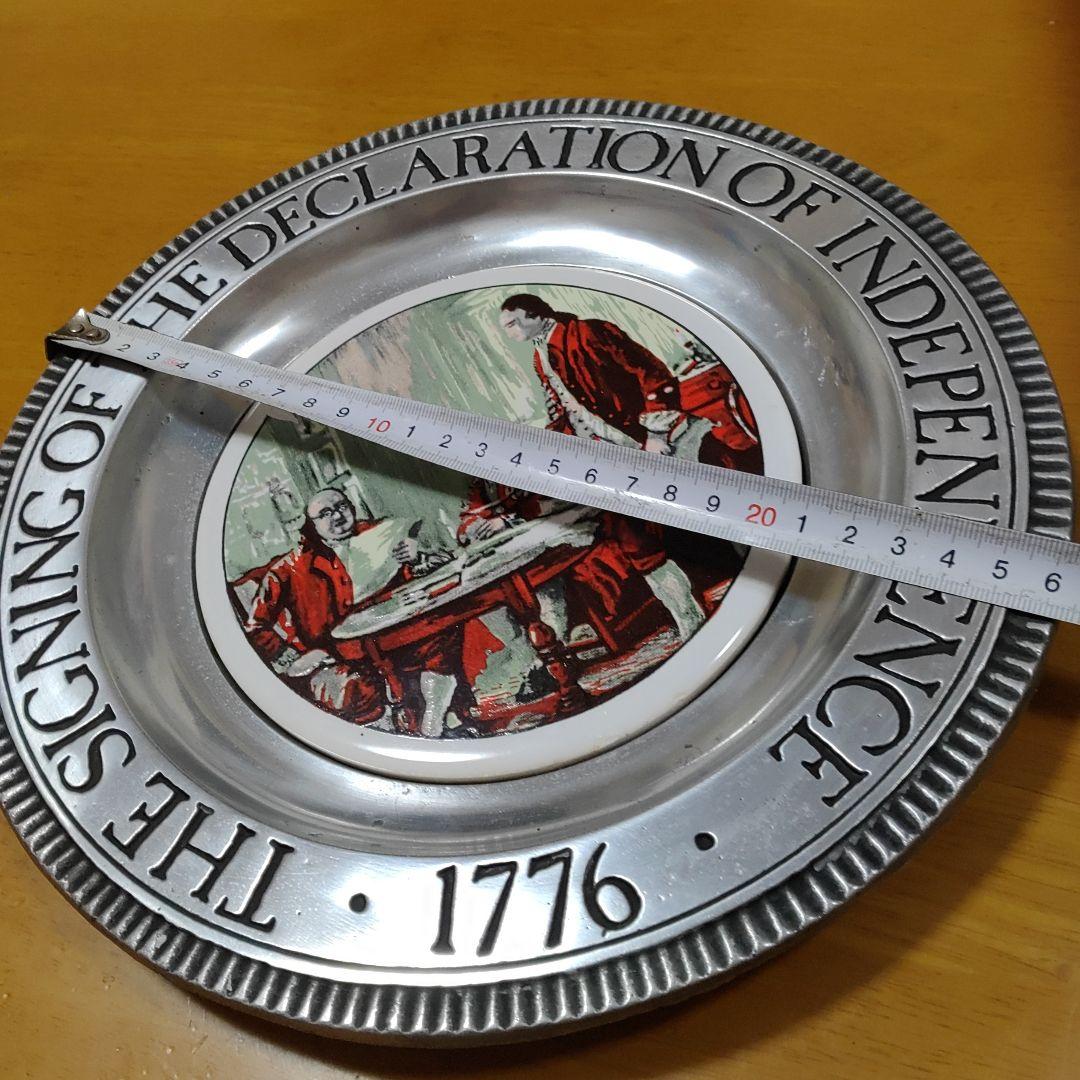 USA「独立宣言の起草」　ヴィンテージ コレクターズ ピューター プレート