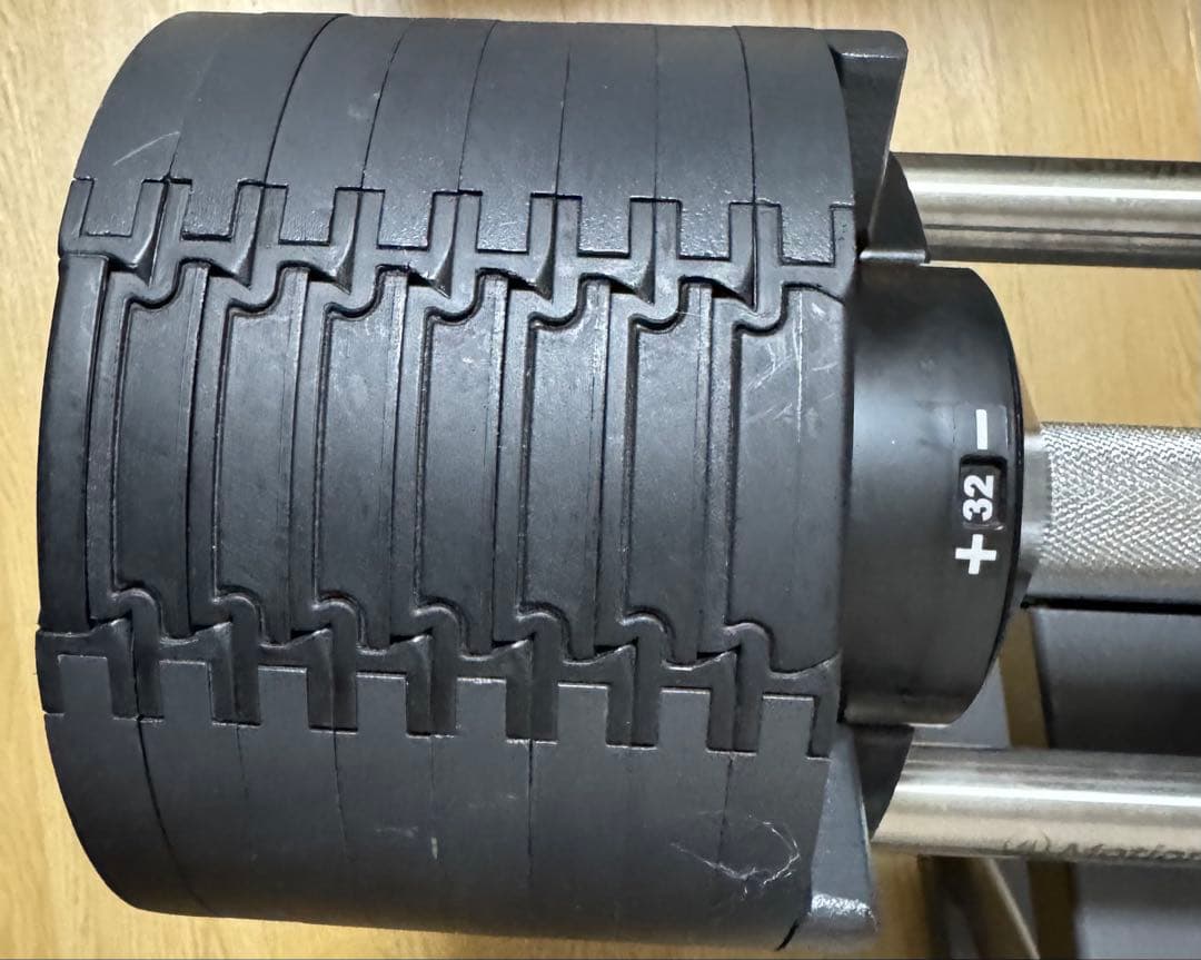 セット2/3フレックスベル可変式ダンベル32kg×2個 2kg刻み&専用スタンド