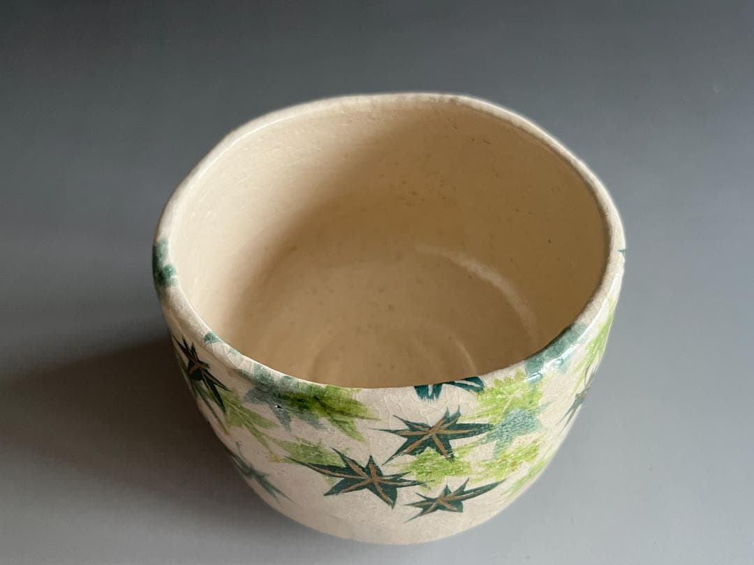 吉村楽入　白楽　青楓　茶碗　茶道具