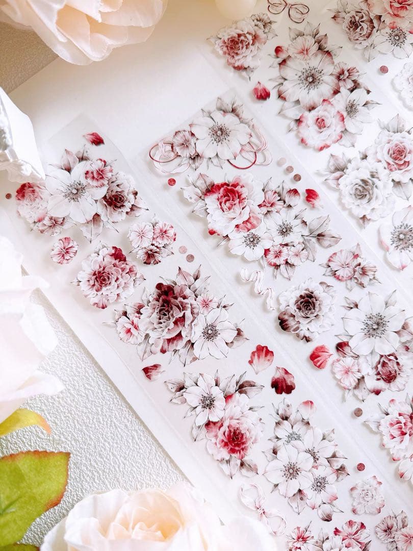 咔咔STUDIO《花摇曳》海外マスキングテープ　マステ 【2643】