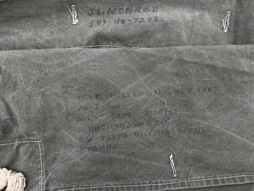 【レア】米軍 軍幕　US パップテント 50年代 シェルターハーフ ミント