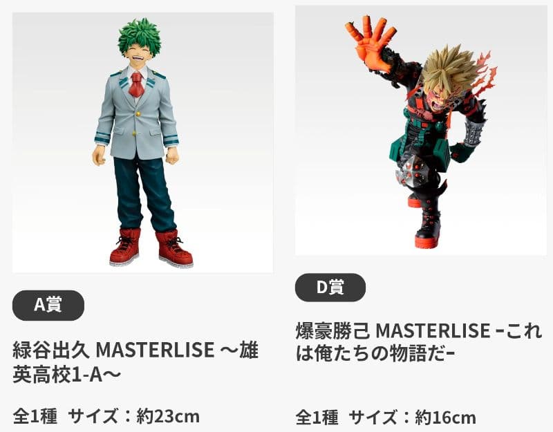 一番くじ 僕のヒーローアカデミア A賞 D賞 フィギュア 未開封2点セット