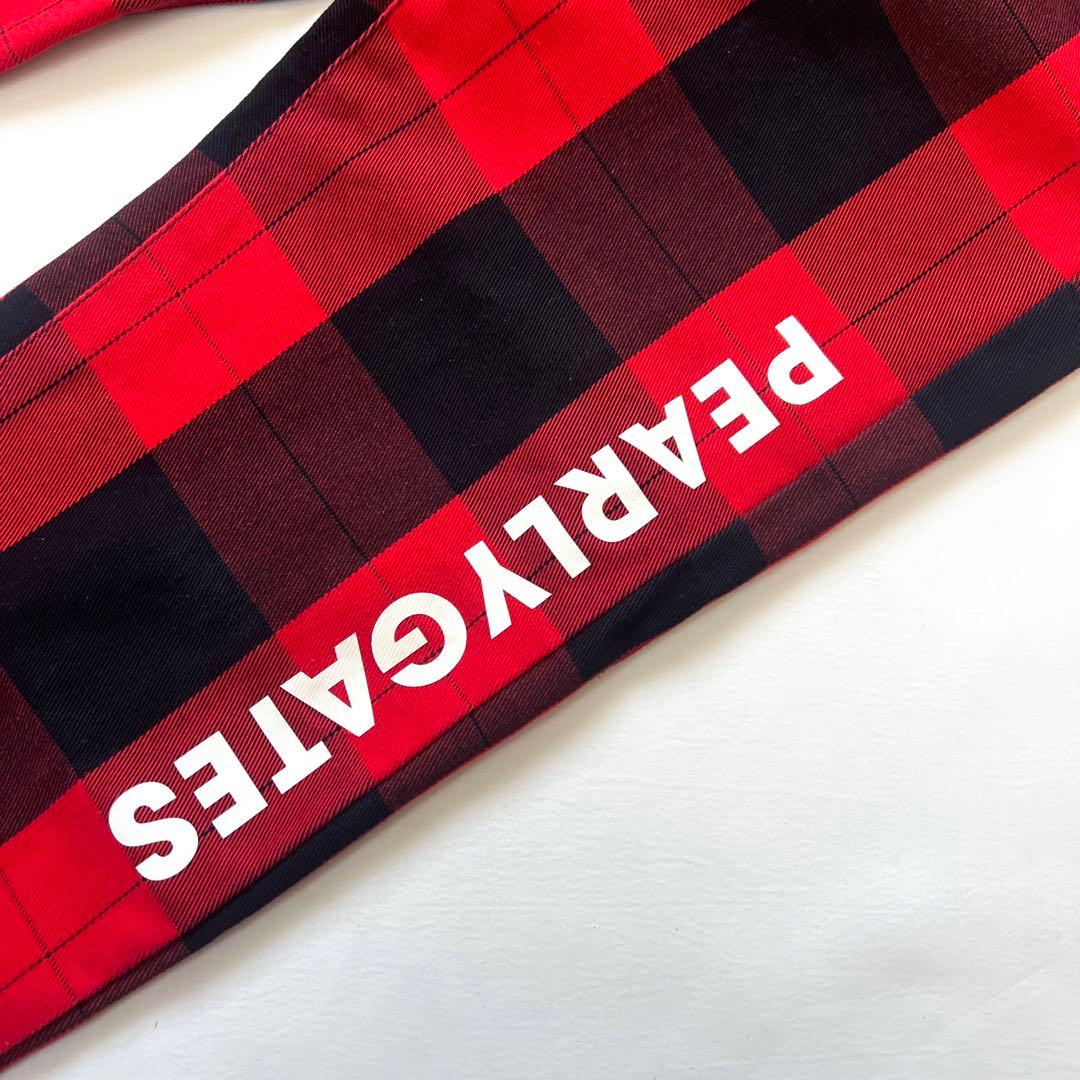 パーリーゲイツ　セットアップ　チェック柄　ジャケット　パンツ　メンズ　ゴルフ　赤