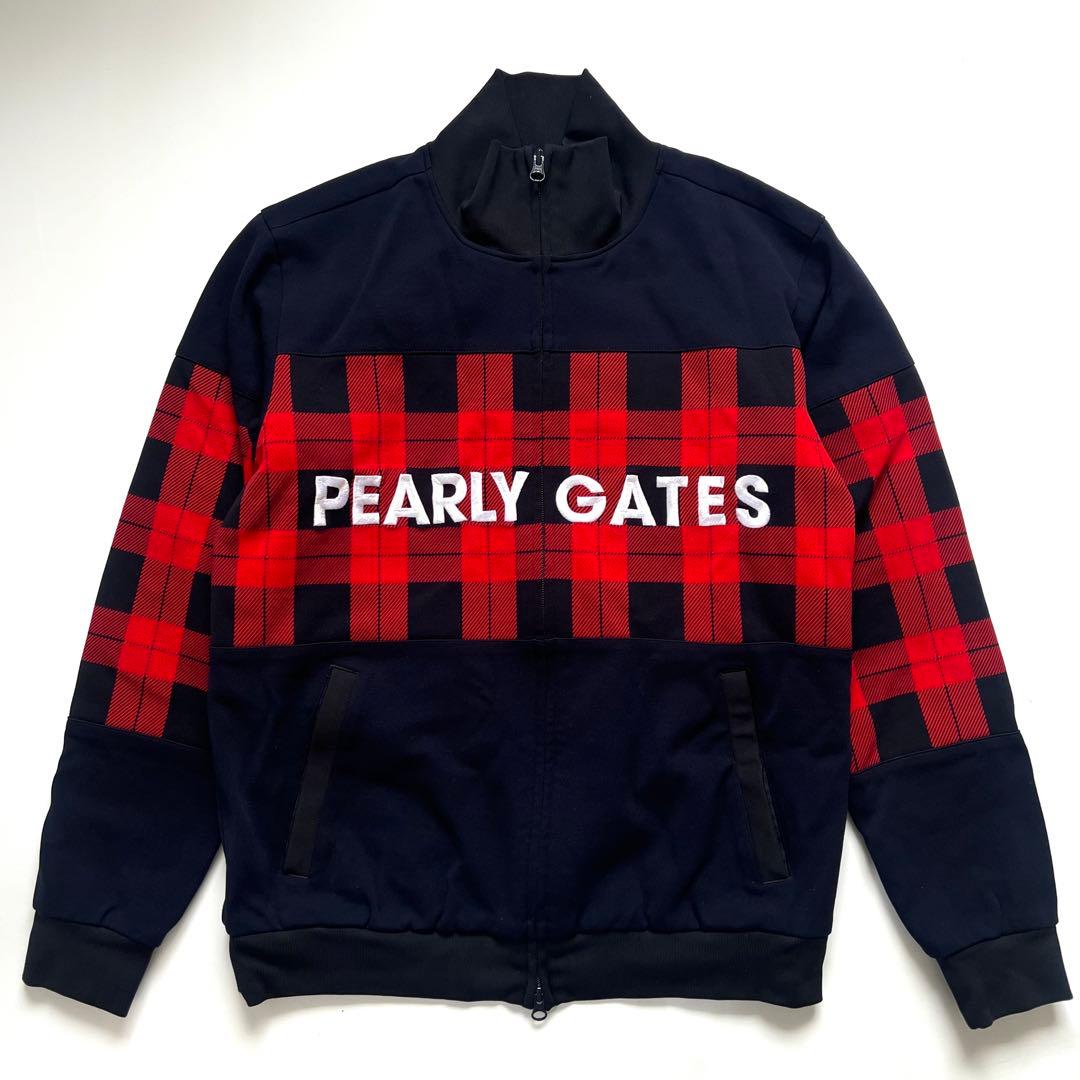 パーリーゲイツ　セットアップ　チェック柄　ジャケット　パンツ　メンズ　ゴルフ　赤