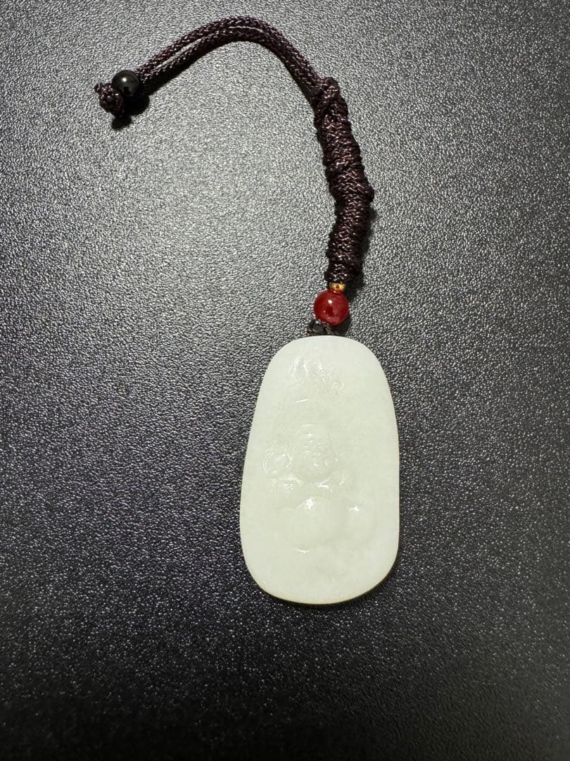 羊脂白玉和田玉 天然石 仏像 ペンダントトップ本玉 天然石 中国美術 旧家蔵出し