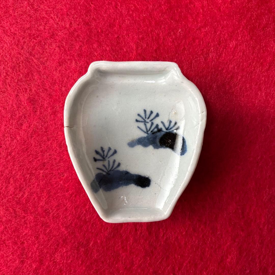 古伊万里　スギナ文　壺型　豆皿　大珍品