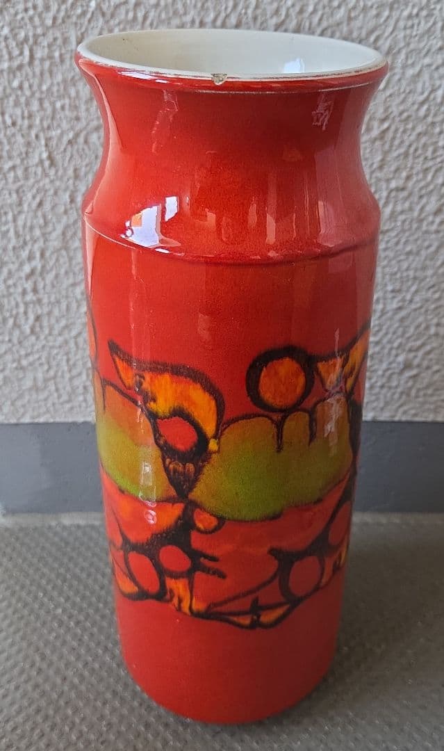 ヴィンテージ品 プール・ポタリー デルフィスシリーズ 幾何学模様 花瓶