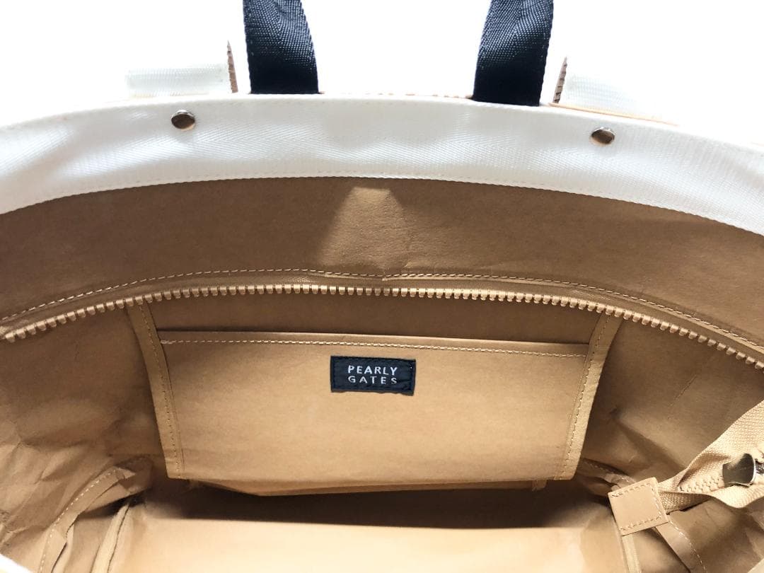 ○★新品未使用　PEARLY GATES　ツリー柄　ペーパーバッグ　ベージュ