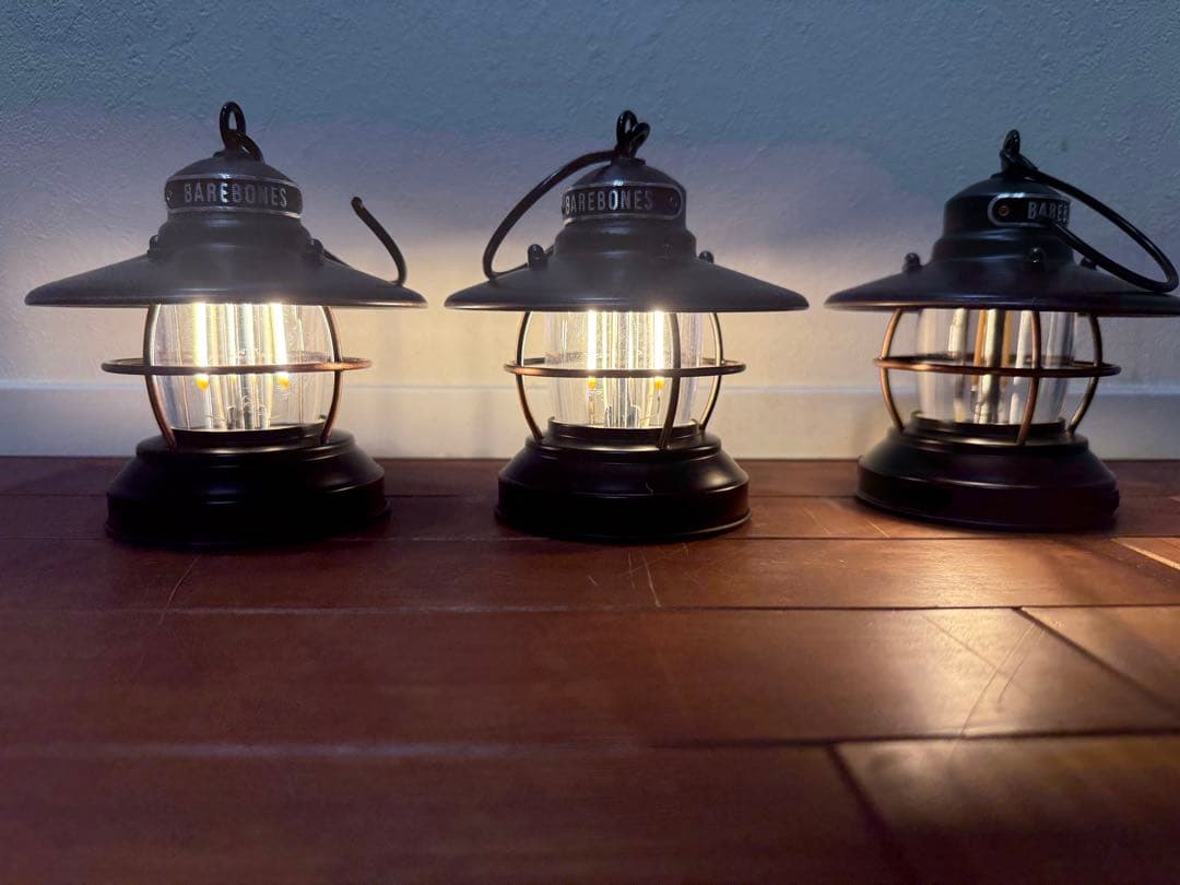 ベアボーンズ ミニエジソンLEDランタン ブラック　3台セット