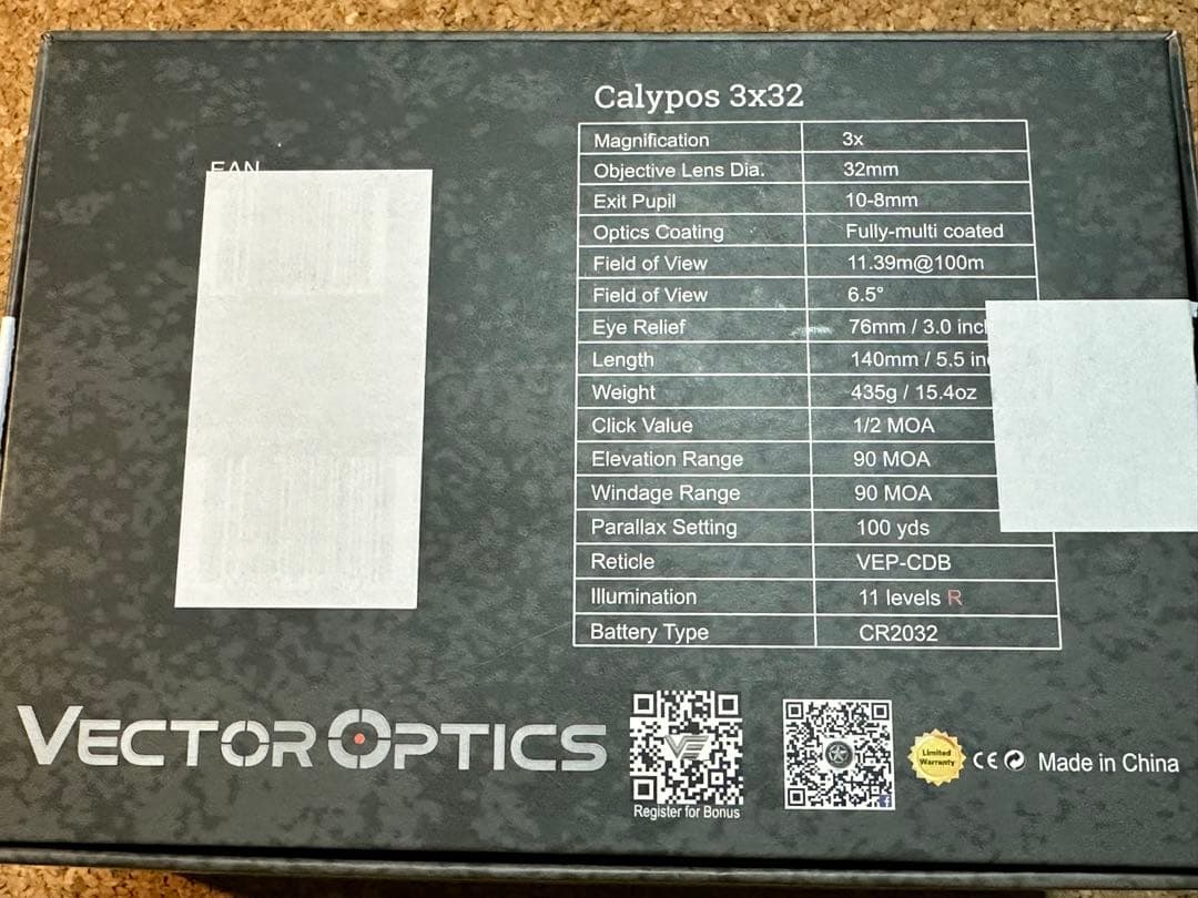 VECTOR OPTICS Calypos 3x32 スコープ