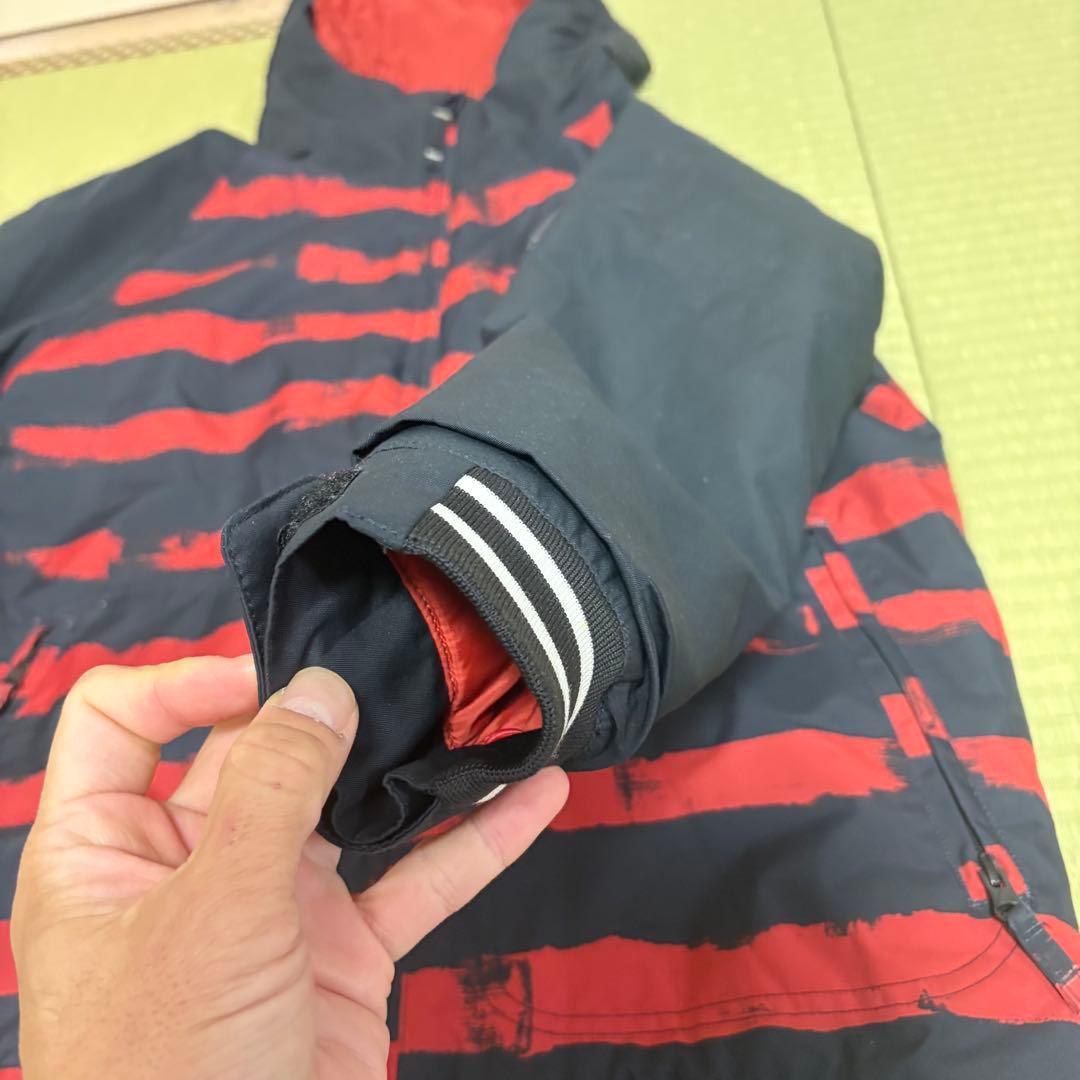 BURTON スノーボードウェア XL 赤黒ストライプ150〜160