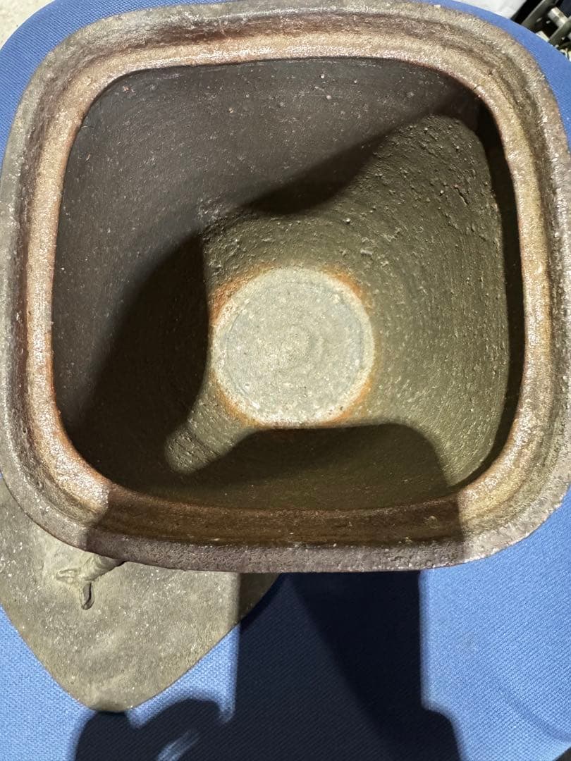 ⚫️ ★希少★ 備前焼 水差　花瓶 置物 陶磁器 伝統 蓋に海老 食器 焼き物