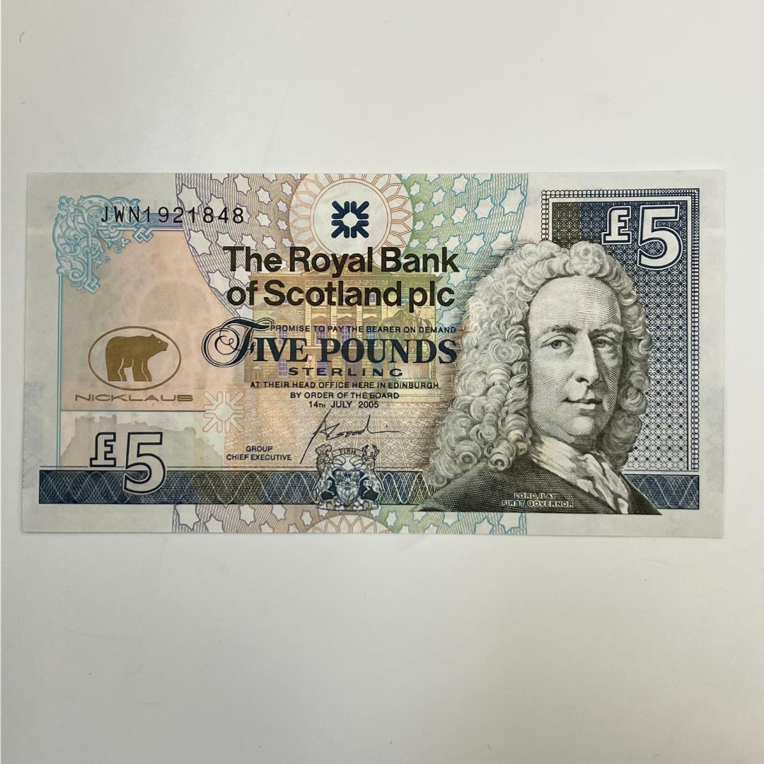 スコットランド王立銀行　ジャックニクラウス引退記念　5ポンド紙幣　新品未使用