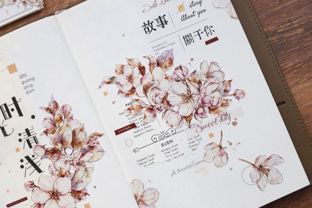 ⭐️SALE⭐️小白家文創《海棠》海外マスキングテープ　マステ 【1810】