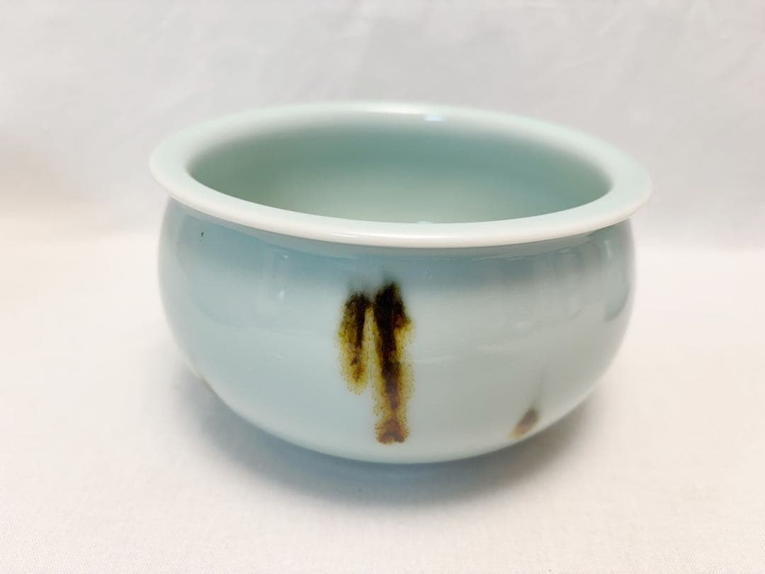 ほぼ未使用 茶道具 平安祥堂造 飛青瓷 台子 皆具 陶印 杓立て 建水蓋置水指