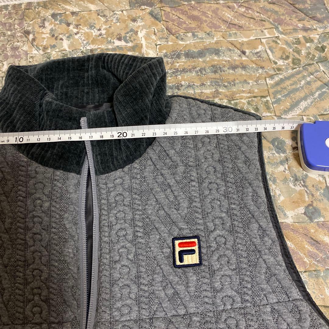 FILA ゴルフテニスケーブル編みベスト グレーレディースMサイズ