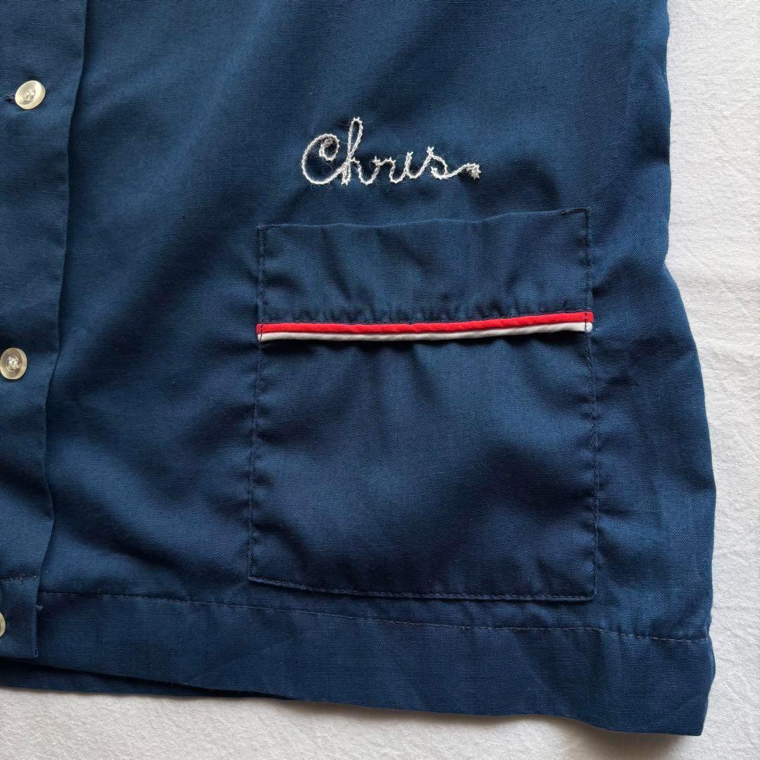 USA製　ヒルトン　ボーリングシャツ　半袖シャツ　サイズ38　ブルー　アメカジ