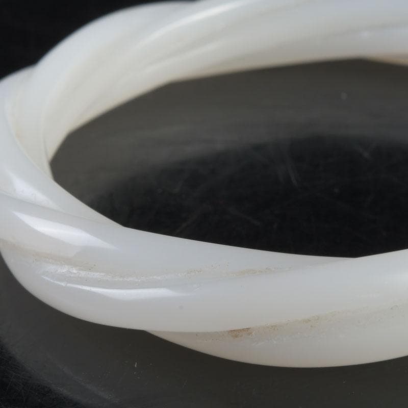 中国　玉石白玉彫刻　玉器　環　装飾品　V　9278E