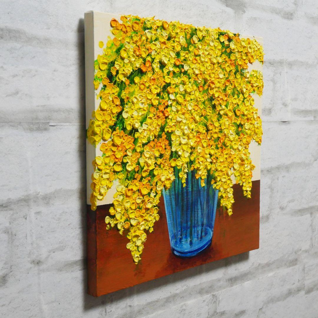 油絵 絵画 アートパネル【ミモザ】