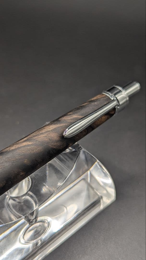 275ペン工房翌檜　極上　黒柿　孔雀杢　木軸シャーペン　木軸ボールペン